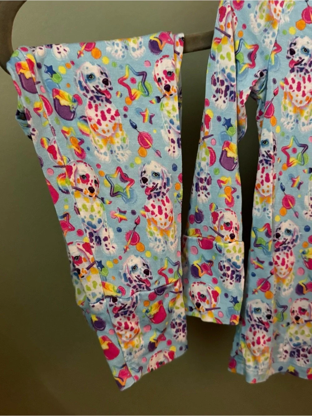 Lisa Frank Children’s Kids Long Sleeve Pajama Set Rainbow Dog Print